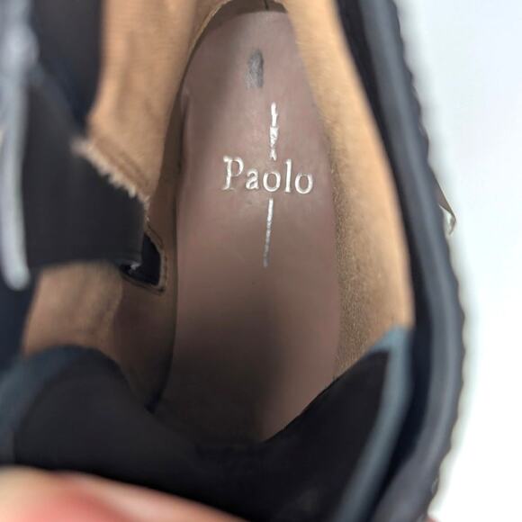 Linea Paolo Thexton Chain Lace Up Ankle Boot Women's Black Size US6.5M EU37 - Picture 8 of 12